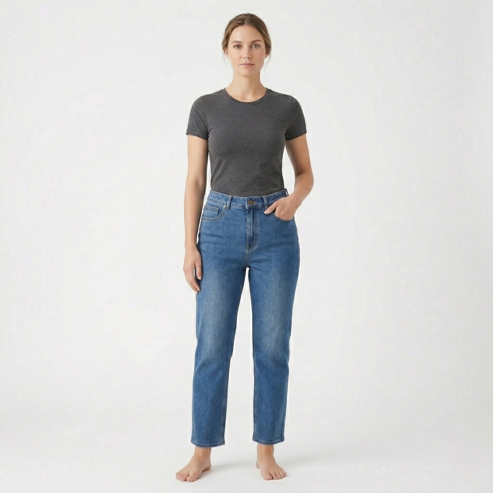 Soft‎ Surroundings Womens Jeans Size 10 Blue Straight Leg High Rise Stretch